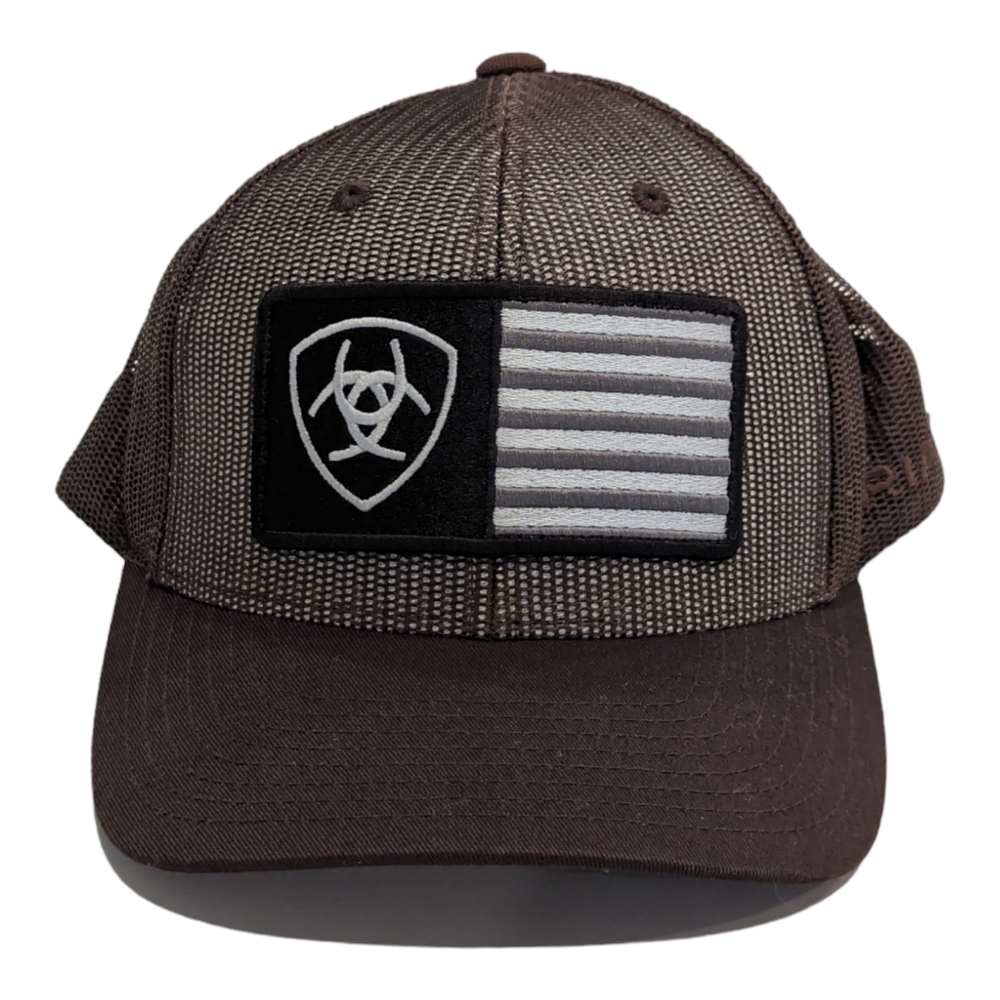 Ariat Black American Flag Mesh Back Trucker Hat Cap